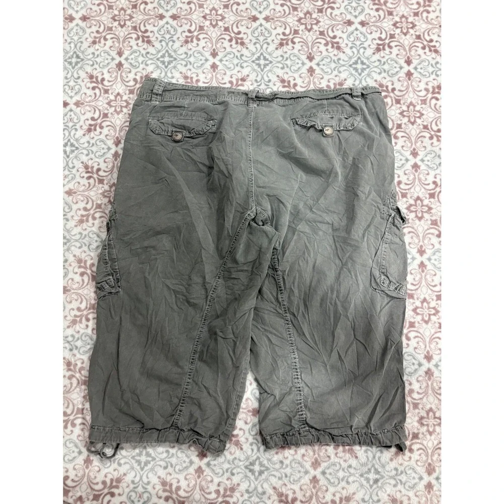 Xray Jeans Mens Gray Cotton Cargo Shorts Size 42 Utility Casual Drawstring Hem - Picture 9 of 12